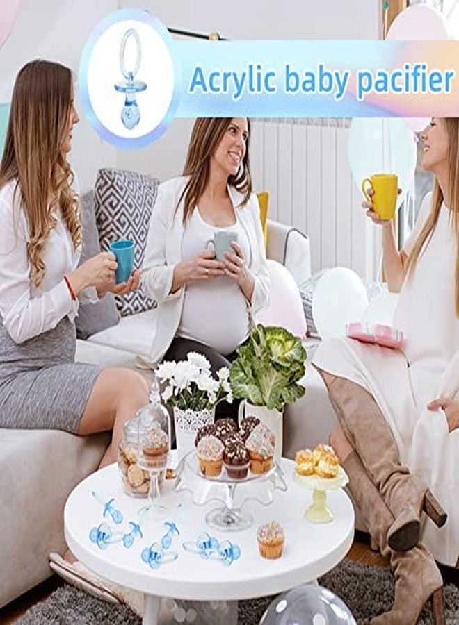 ZYFLSQ 50 Pieces 2.75 Inch Baby Pacifier Baby Shower Plastic Pacifier for Baby Shower Pacifier, Baby Shower Gender Show Party Decoration DIY Baby Shower Birthday Party Gift (Blue) - Image 4